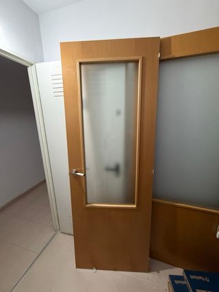 2 Puertas Roble y Cristal con Marcos