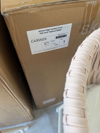 2 Sillas Taburete Cuerda Trenzada beige