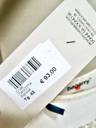 Canotta Bagarry donna bianca con glitter oro