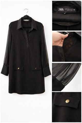 Vestido Zara Negro XL Semitransparente
