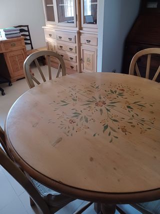 Conjunto rústico madera maciza