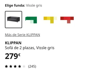 Sofá gris de 2 plazas