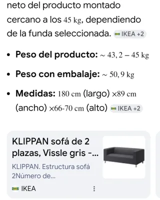 Sofá gris de 2 plazas