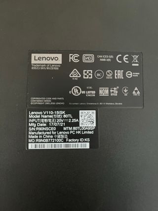 Portátil Lenovo V110 Negro