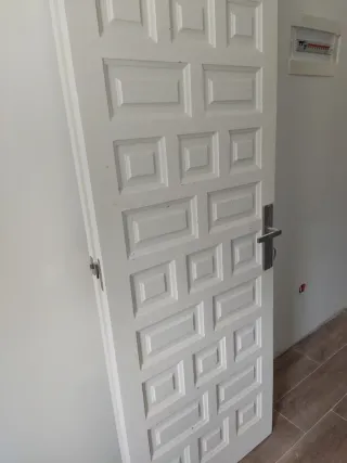 Puerta  de pino maciza de interior blanca