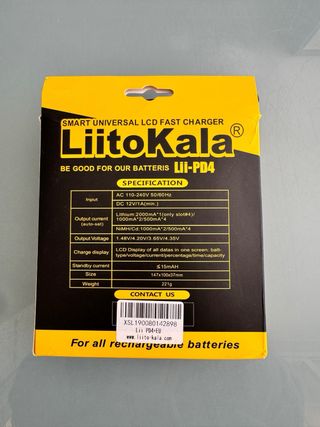 Cargador Baterías LiitoKala LII-PD4 LCD