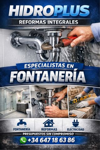 Reformas integrales especialmente en fontanería