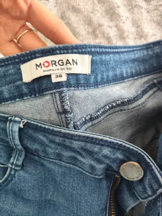 Pantalón vaquero pitillo T38 con brillos