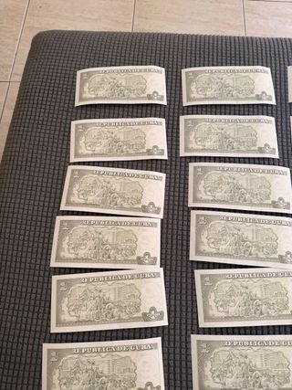 Lote 14 Billetes Cuba 1 Peso 2017