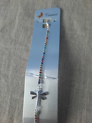 Pulsera bañada en plata con abalorios