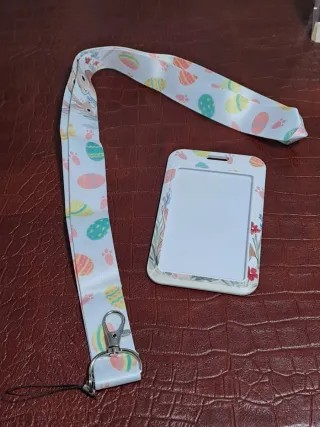 Llavero porta tarjetas Pascua conejos huevos