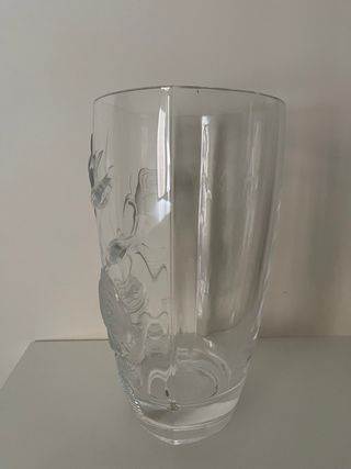 Jarrón cristal grueso 16x26 cm rosas