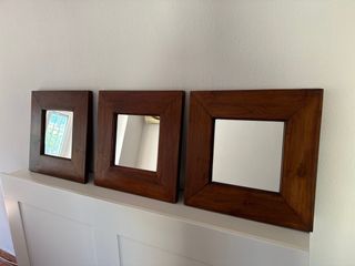 Conjunto 3 espejos madera maciza