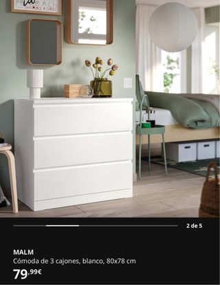 Cajonera MALM Ikea Blanca