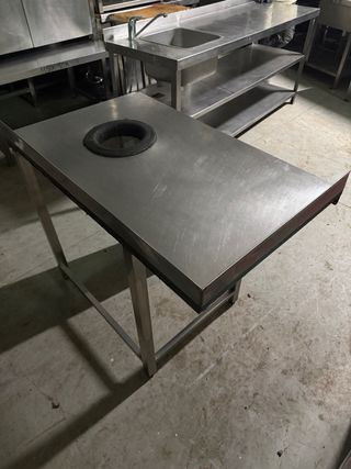 Mesa de acero CUBO BASURA industrial