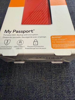 WD My Passport Disco Duro Externo 4TB Rojo