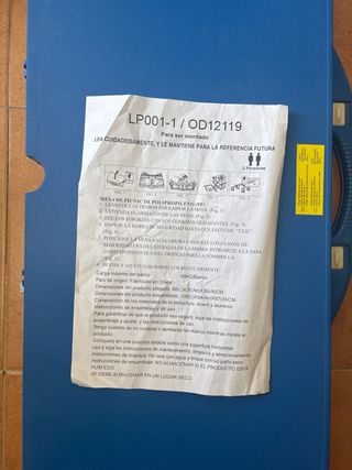 Mesa picnic plegable con 4 sillas