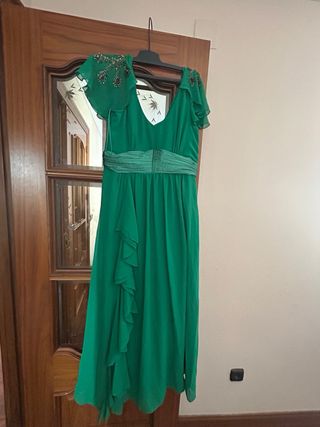 Vestido fiesta Tintoreto verde Talla M