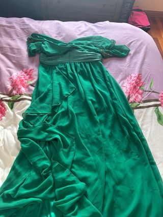 Vestido fiesta Tintoreto verde Talla M