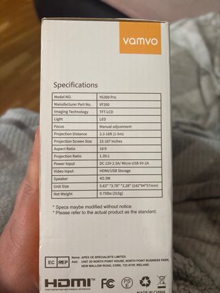 Proyector LED Vamvo Naranja/Blanco