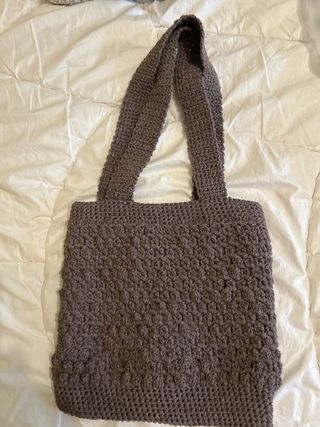 Bolso de crochet gris