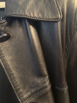 Abrigo piel negro vintage