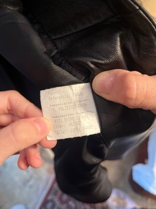 Abrigo piel negro vintage