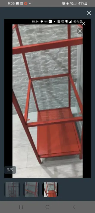 Estantería metálica roja Ikea