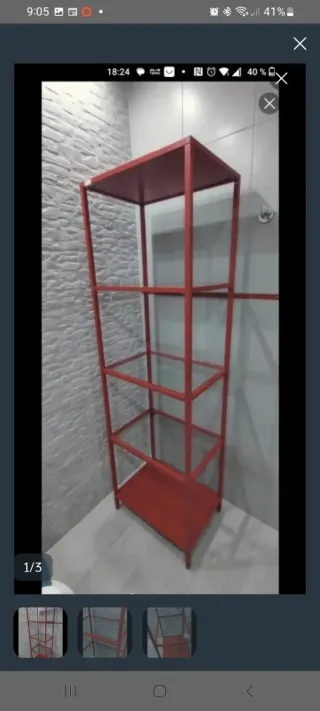 Estantería metálica roja Ikea