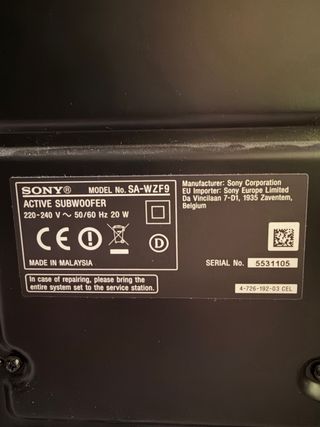 Subwoofer Sony SA-WZF9