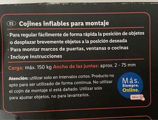 SET DE 4 COJINES INFLABLES PARA MONTAJE