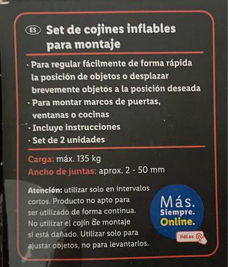 SET DE 4 COJINES INFLABLES PARA MONTAJE