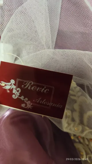 Manteletas Tul Crema y Lentejuelas Doradas