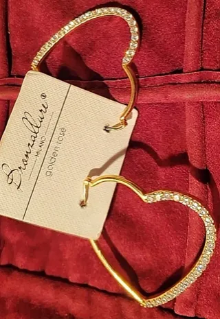 Orecchini Bronzallure placcato Oro 18 Kt e zirconi