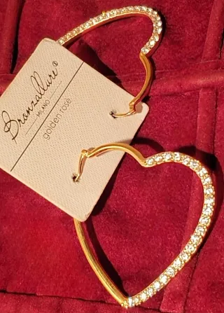 Orecchini Bronzallure placcato Oro 18 Kt e zirconi