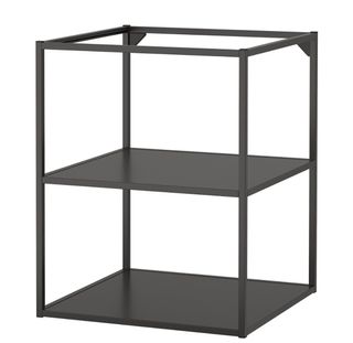 Scaffale nero e grigio acciaio