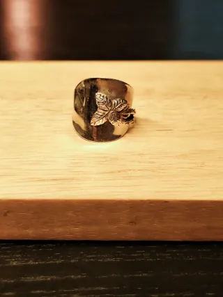 Anillo Cuchara Antigua, Plata y Ajustable