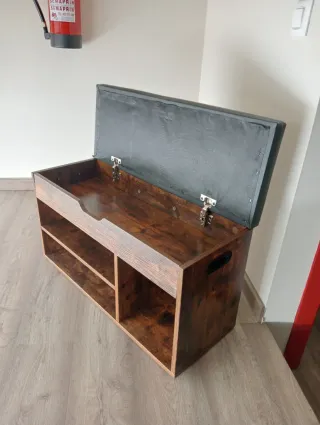 Banco zapatero con asiento acolchado