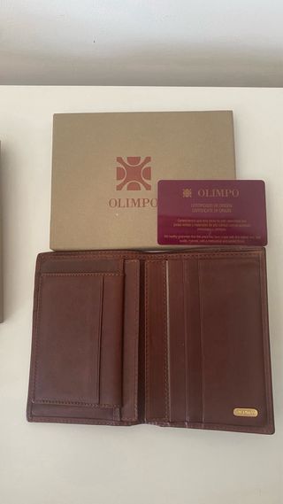 Elegante cartera Olimpo piel marrón