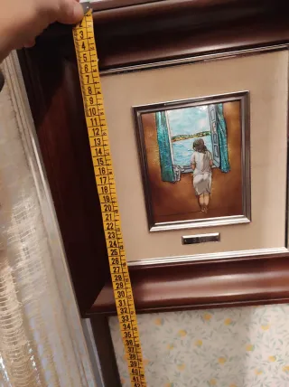 Cuadro esmalte mujer en ventana S.Dali -3-