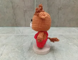 Toro crochet ganchillo amigurumi con base madera!