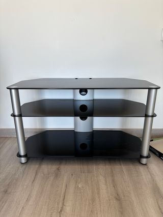 Mobile TV in vetro nero e argento