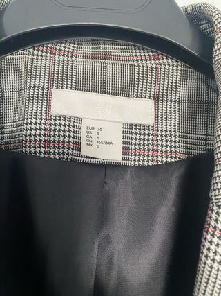 Chaqueta americana H&M cuadros gris Talla 36