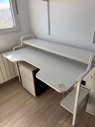 Escritorio Ikea Fredde Blanco + cajonera