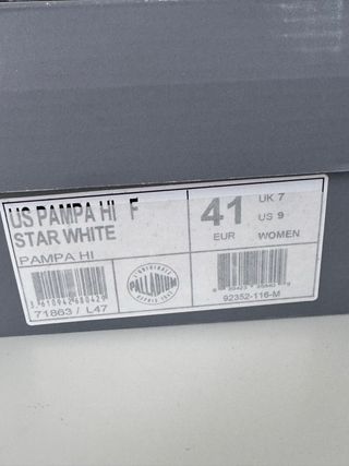 Botines Palladium Pallabase Blanco. Talla 41
