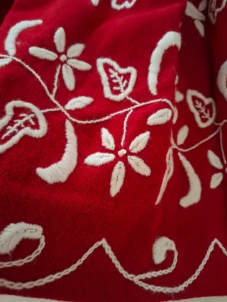 Falda de huertana bordada roja