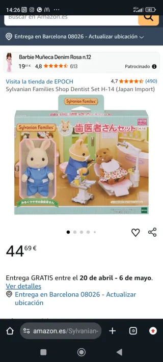 2 lote Sylvanian  Dentista y Enfermera