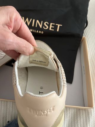 Deportivas Twinset Beige y Doradas Talla 40