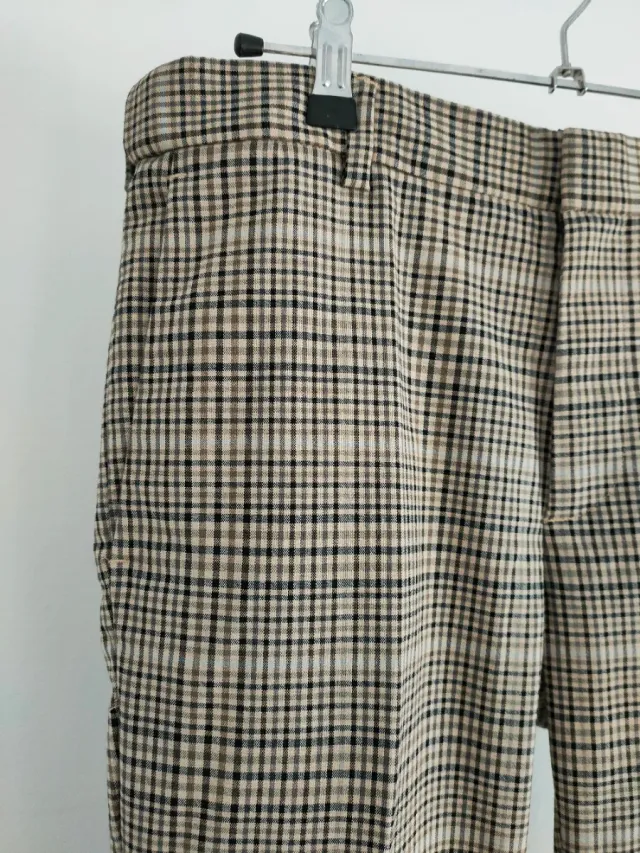 Pantalón H&M cuadros marrón multicolor