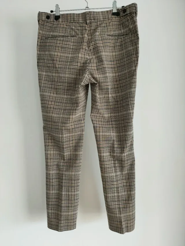Pantalón H&M cuadros marrón multicolor